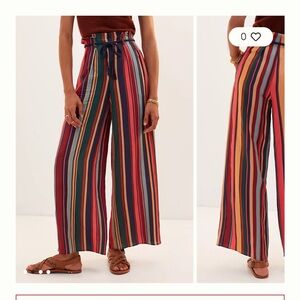 Anthropologie x Farm Rio Striped Wide Leg Pants in Small